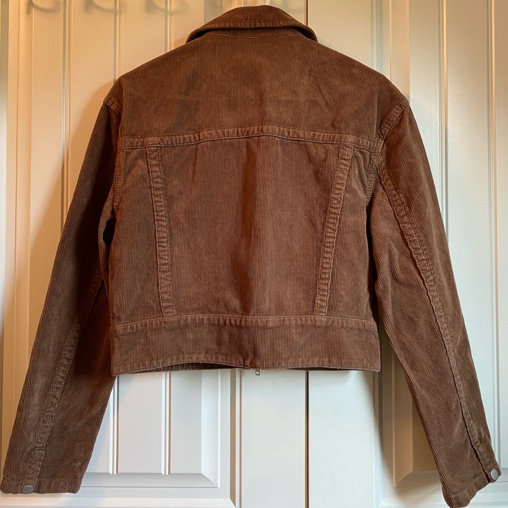 John Galt medium brown corduroy collared jacket.